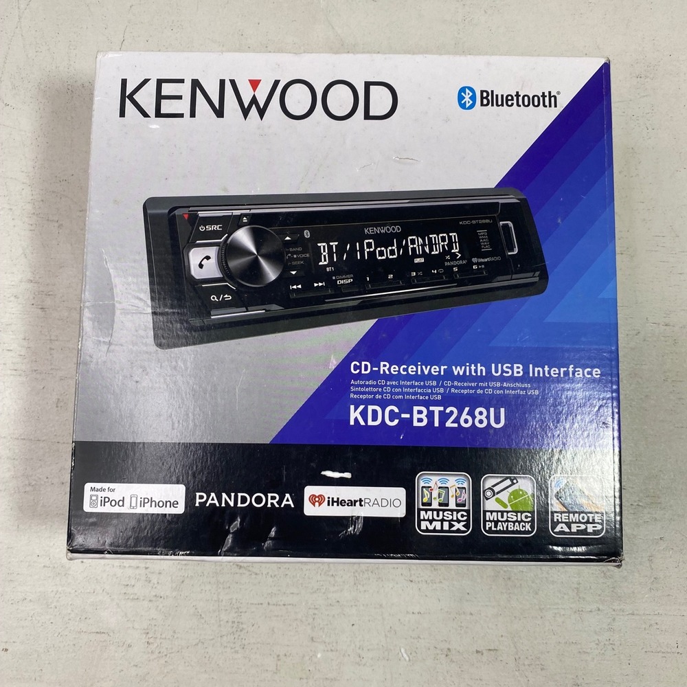 Kenwood KDC-BT268U Car CD Receiver Bluetooth USB Pandora iHeartRadio Single DIN